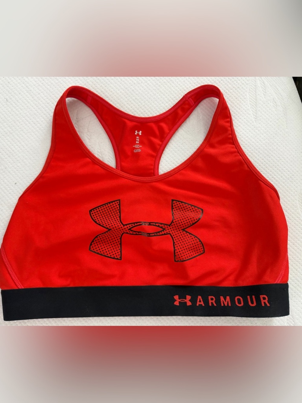 Under Armour Bright orange Racerback Sports Bra with Logo